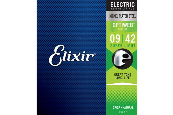 Elixir Super Light Nickel Plated Steel With Optiweb Coating .009 - .042
