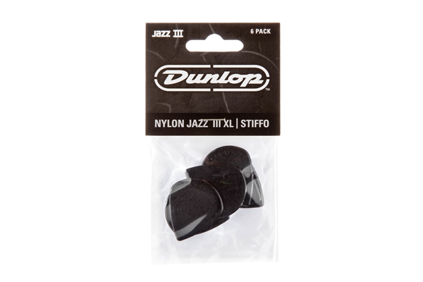 Dunlop Black Stiffo Nylon Jazz III XL Guitar Pick (6/pack)