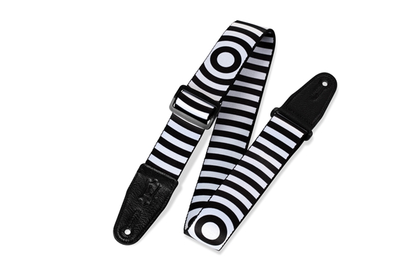 Levy's Print Series Guitar Strap, Black & White Bullseye