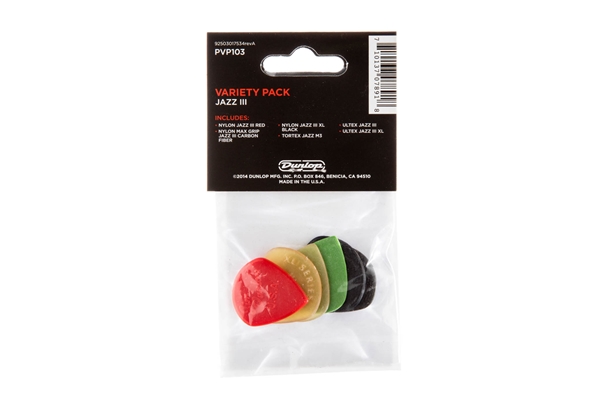 Dunlop Jazz III Variety 6 Pack, XL
