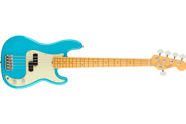 American Professional II Precision Bass® V, Maple Fingerboard, Miami Blue