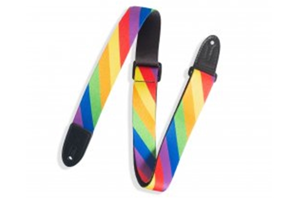 Levy's Junior Guitar Strap, Rainbow Stripes Pattern, 1.5"