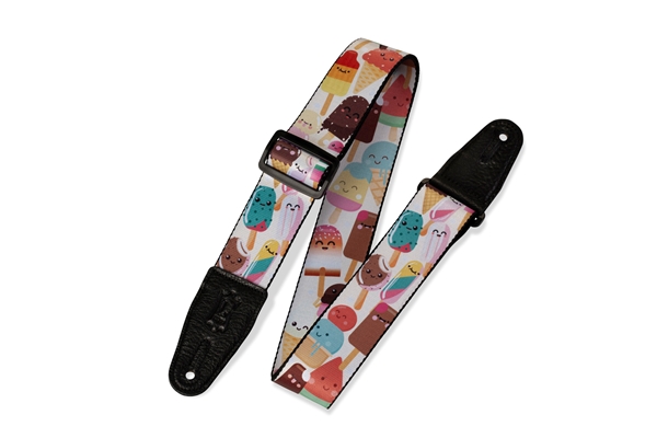 Levy's 2" Sublimation Printed Guitar Strap w/ Leather Ends, Ice Cream Print