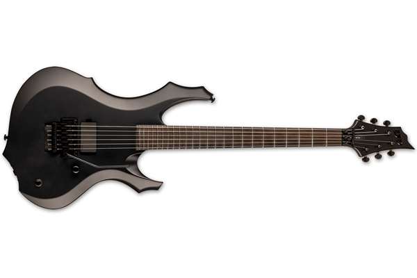 LTD F Black Metal Electric Guitar, Black Satin