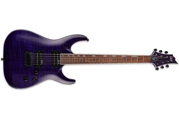 LTD H-200/Flamed Maple Electric Guitar, See Thru Purple