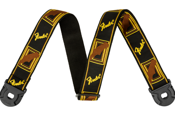 Quick Grip Locking End Strap, Black/Yellow & Brown Monogram, 2"