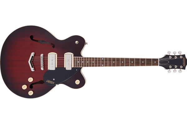 G2622-P90 Streamliner™ Center Block Double-Cut P90 with V-Stoptail, Laurel Fingerboard, Claret Burst