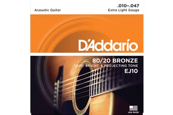 EJ10 80/20 Bronze Extra Light Acoustic Guitar Strings 10-47