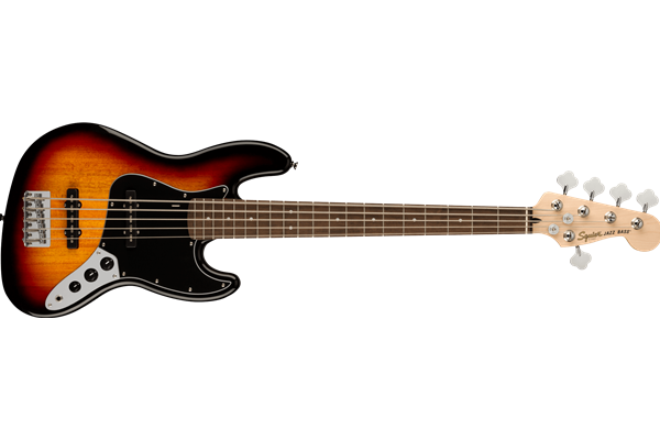 Affinity Series™ Jazz Bass® V, Laurel Fingerboard, Black Pickguard, 3-Color Sunburst