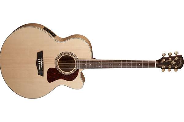 Washburn Heritage 40 Series 6 String Jumbo Acoustic Electric Guitar in Natural