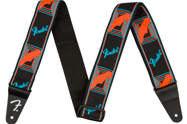 Neon Monogrammed Strap, Blue and Orange, 2"