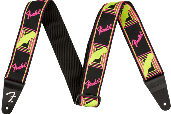 Neon Monogrammed Strap, Pink and Yellow, 2"