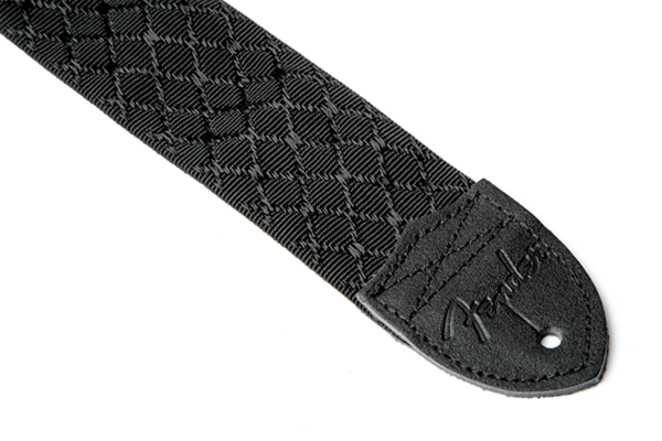 Nylon Jacquard Strap, 2" Black Satin Diamond