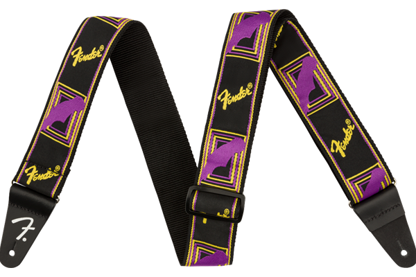 Neon Monogrammed Strap, Purple and Yellow, 2"