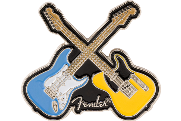 Fender™ Crossed Guitars Enamel Pin, Multi-Color