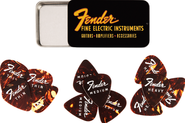 Fender® Fine Electric Pick Tin - 12 Pack