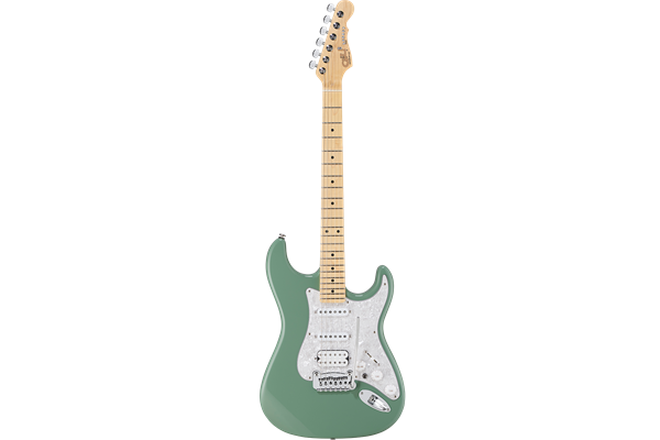 Fullerton Deluxe Legacy HSS, Macha Tea Green, Maple Fretboard