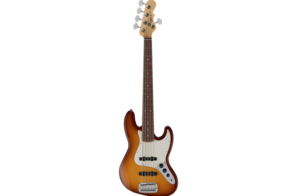 Fullerton Deluxe JB 5, Old School Burst, Chechen Fretboard