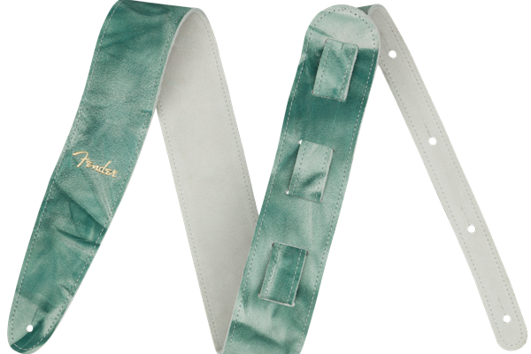 Tie Dye Leather Strap, Sage Green, 2"