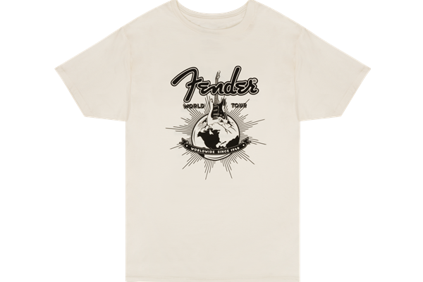 Fender® World Tour T-Shirt, Vintage White, S