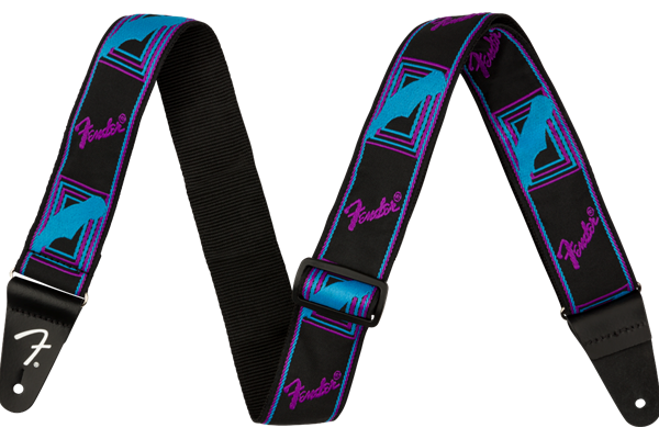 Neon Monogrammed Strap, Blue and Purple, 2"