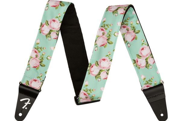Floral Strap, Surf Green, 2"