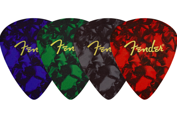 Fender™ Pick Shape Logo Coasters, 4-Pack, Multi-Color