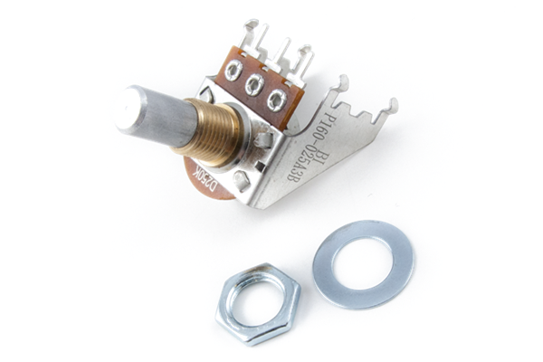 250K Audio Taper Snap-In Potentiometer, Solid Shaft