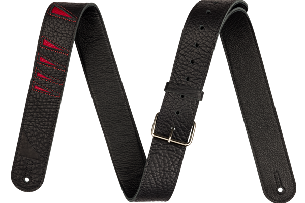 Jackson® Shark Fin Leather Strap, Black and Red, 2"