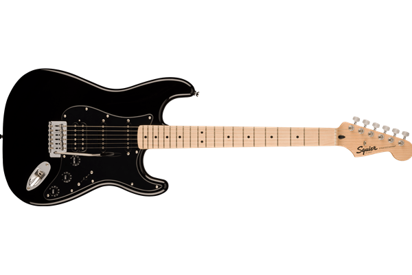 Squier Sonic® Stratocaster® HSS, Maple Fingerboard, Black Pickguard, Black