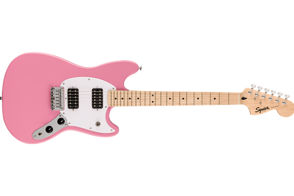 Squier Sonic™ Mustang® HH, Maple Fingerboard, White Pickguard, Flash Pink
