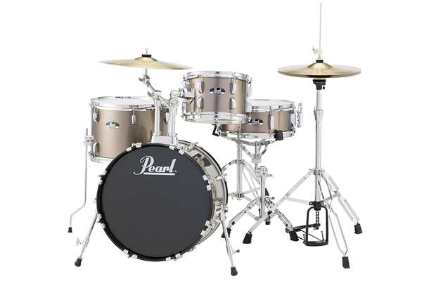 Roadshow Complete 4-Piece Drum Set W/ 18" Bass Drum, Bronze Metallic